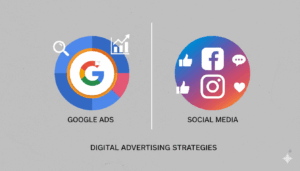 Plataformas para criar sua primeira campanha de anúncios: Google Ads vs Meta Ads.